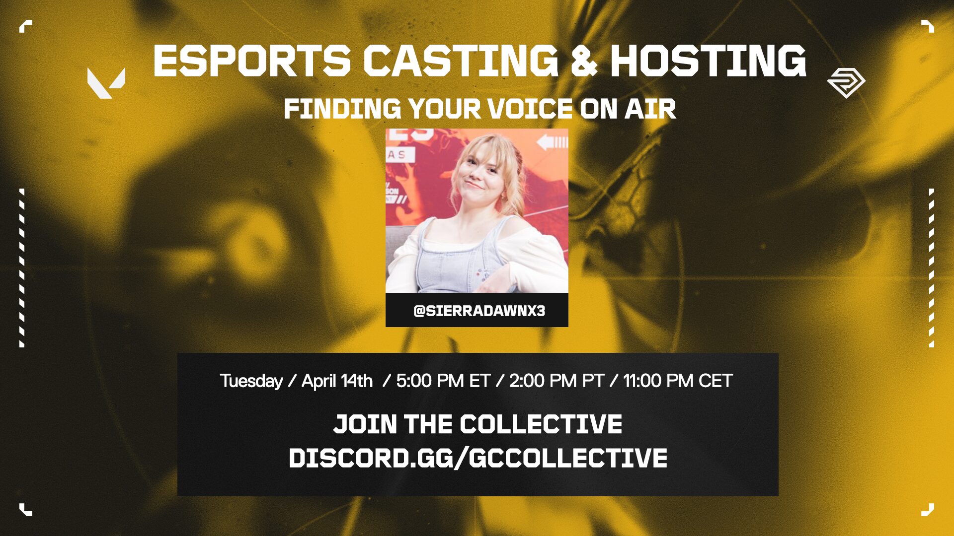 Game Changers Collective | Tactical Tuesday: Esports casting and hosting – Finding your voice on air Event Logo